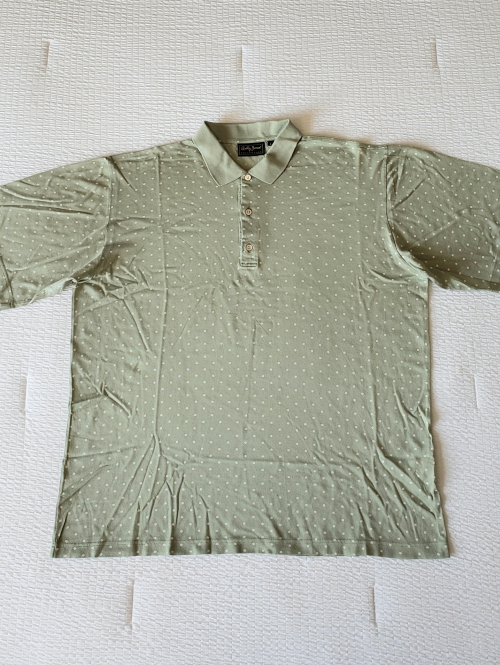 NWOT! BOBBY JONES COL Men's Polka Dot Polo Shirt (L) Green {Made In Italy}